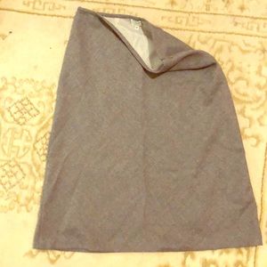 Grey flannel side zip pencil skirt